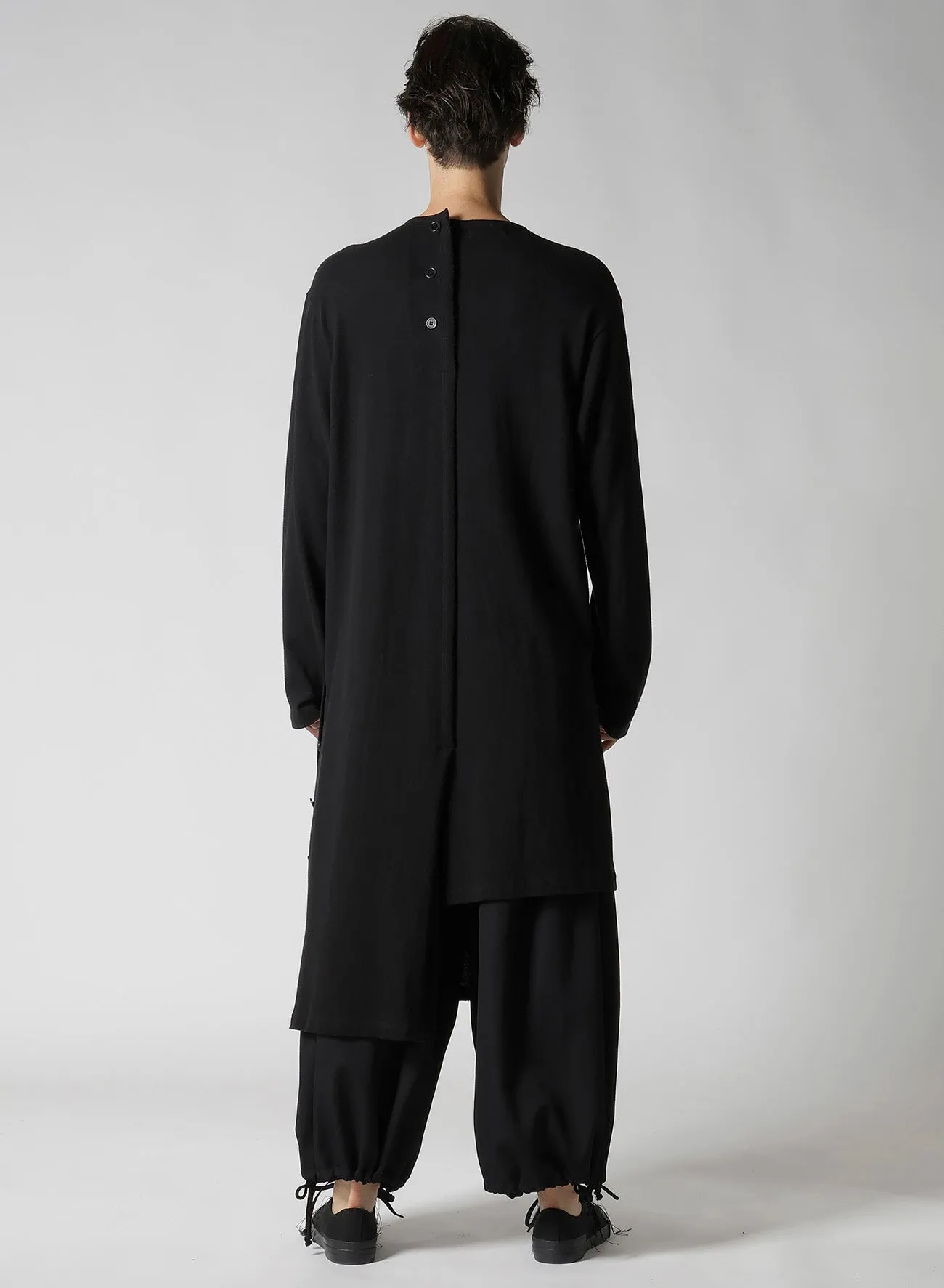 10/-BD GAUZE SINGLE JERSEY UNBALANCED HENRY NECK LS T