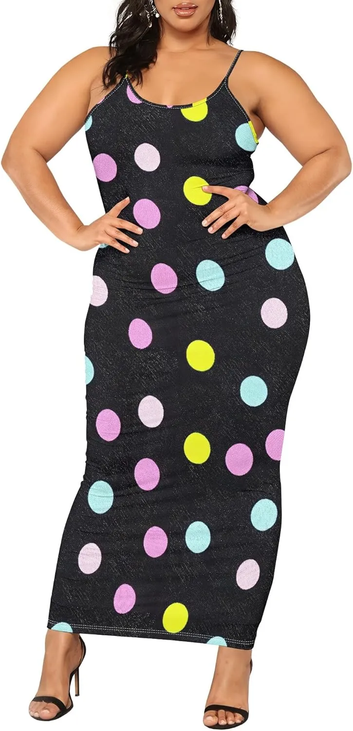 2025 Women Sexy Spaghetti Strap Lang Dress Camisole Sundress Summer Floral Plus Size Dresses Wedding Guests Outfits