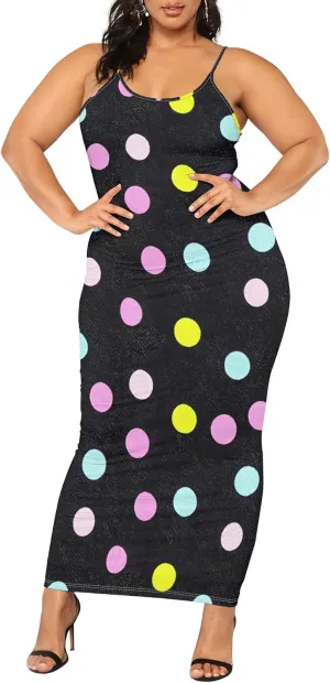 2025 Women Sexy Spaghetti Strap Lang Dress Camisole Sundress Summer Floral Plus Size Dresses Wedding Guests Outfits