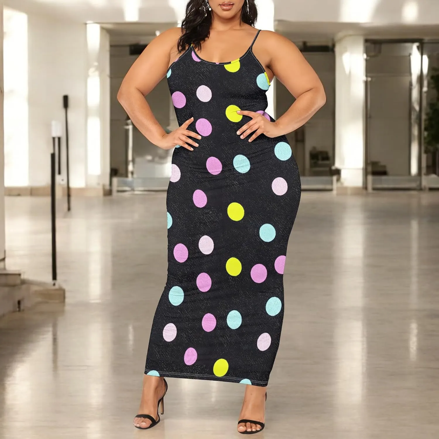 2025 Women Sexy Spaghetti Strap Lang Dress Camisole Sundress Summer Floral Plus Size Dresses Wedding Guests Outfits