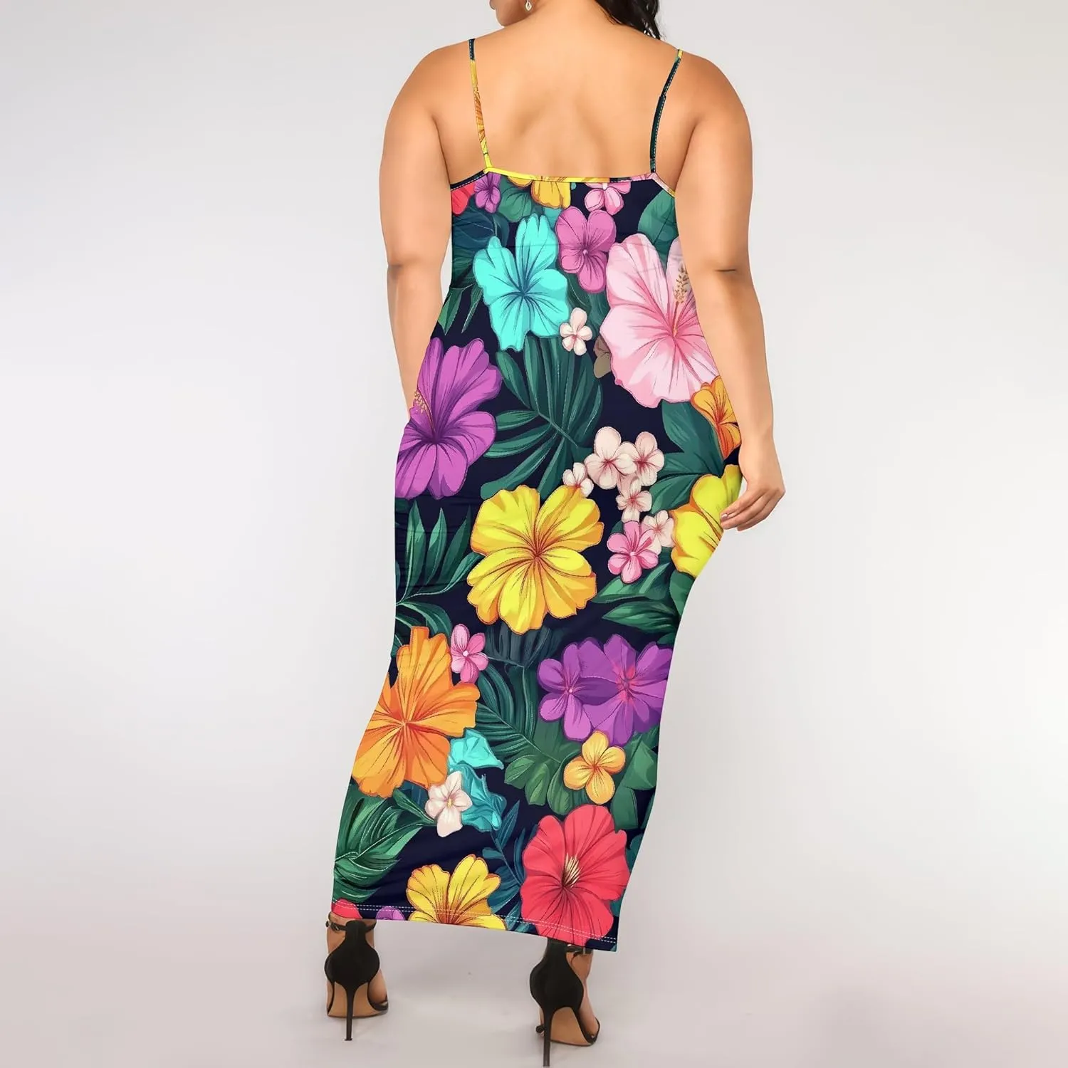 2025 Women Sexy Spaghetti Strap Lang Dress Camisole Sundress Summer Floral Plus Size Dresses Wedding Guests Outfits