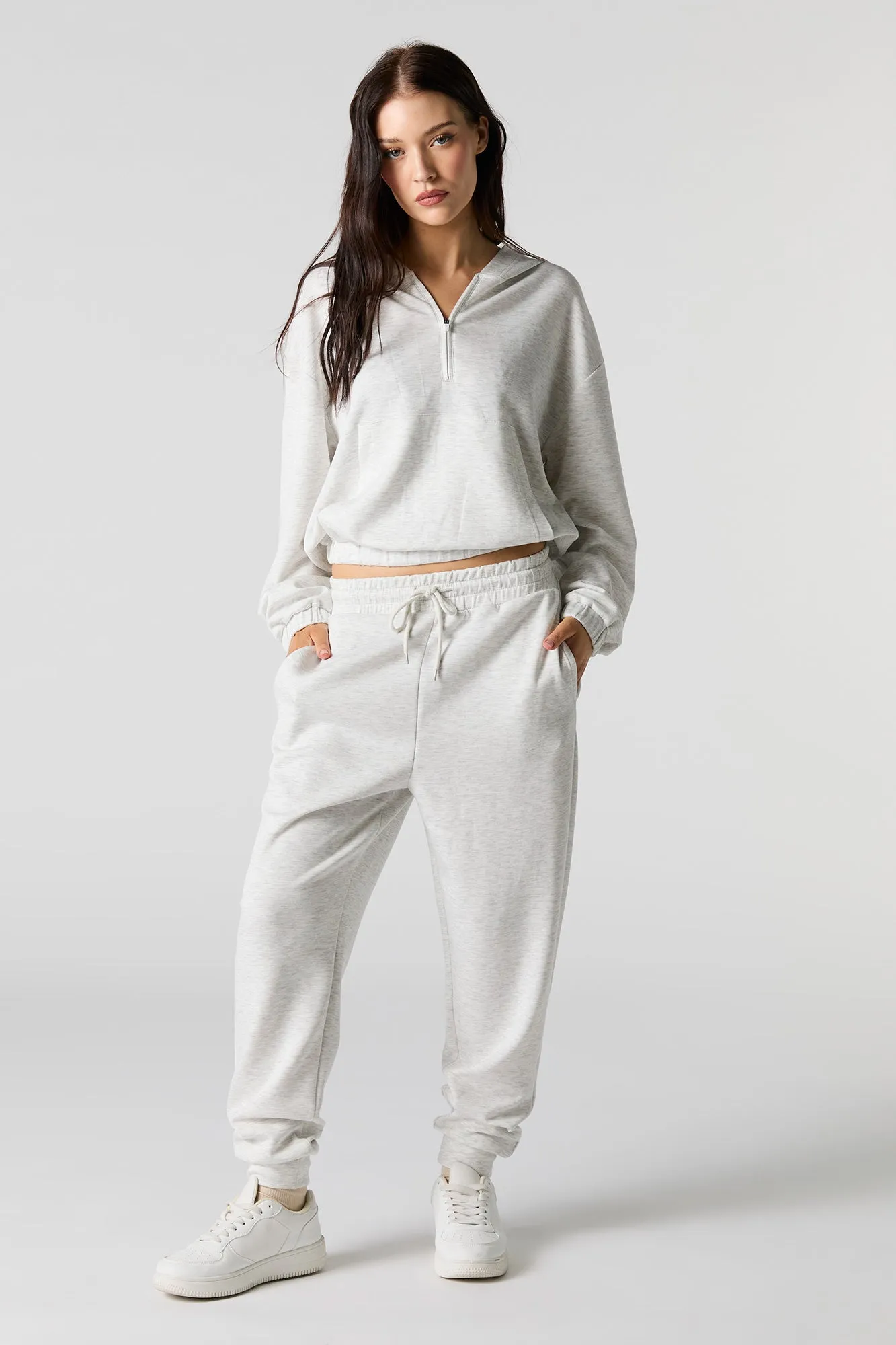 Active Quarter Zip Cinched Fleece Hoodie