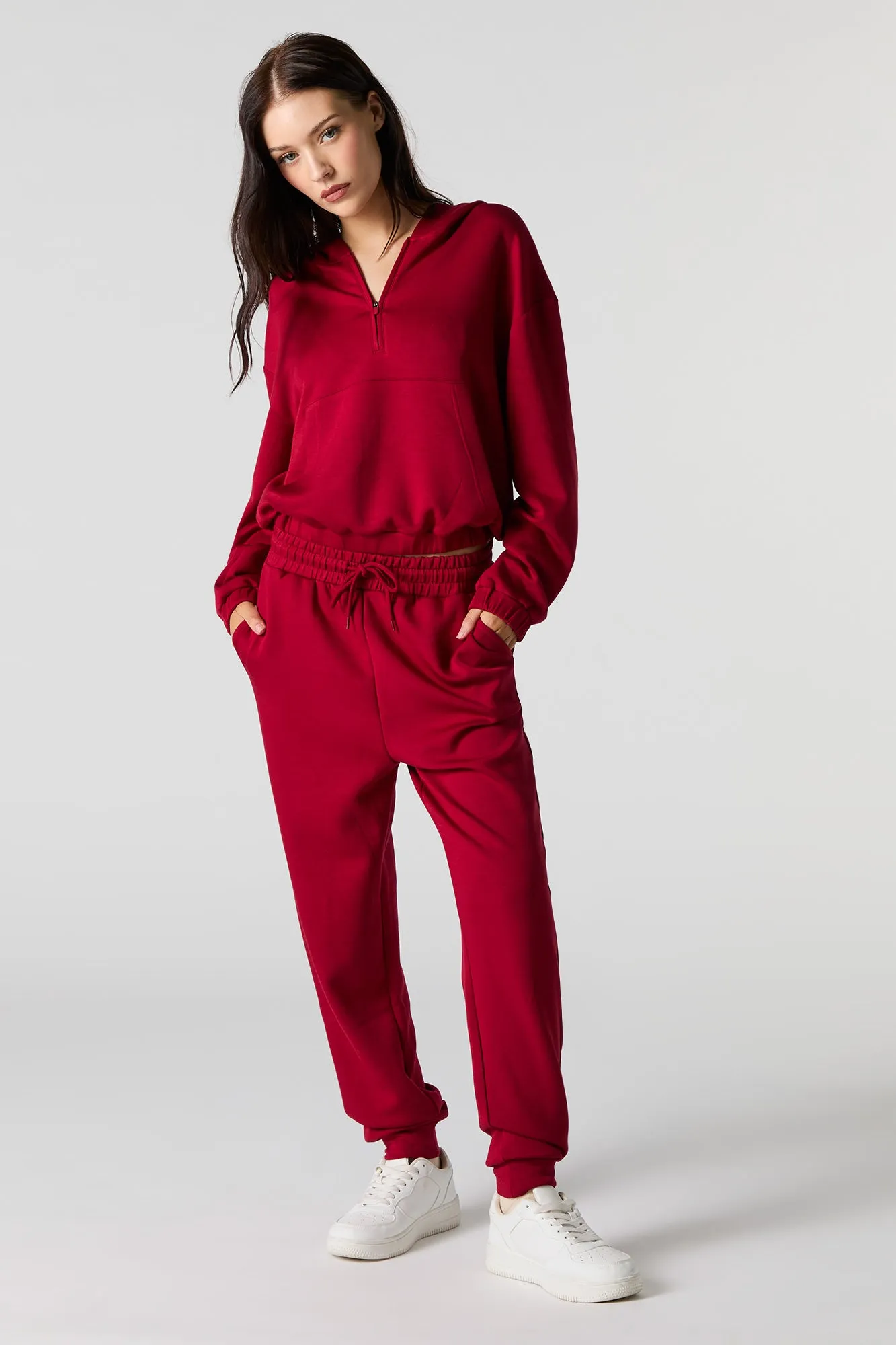 Active Quarter Zip Cinched Fleece Hoodie