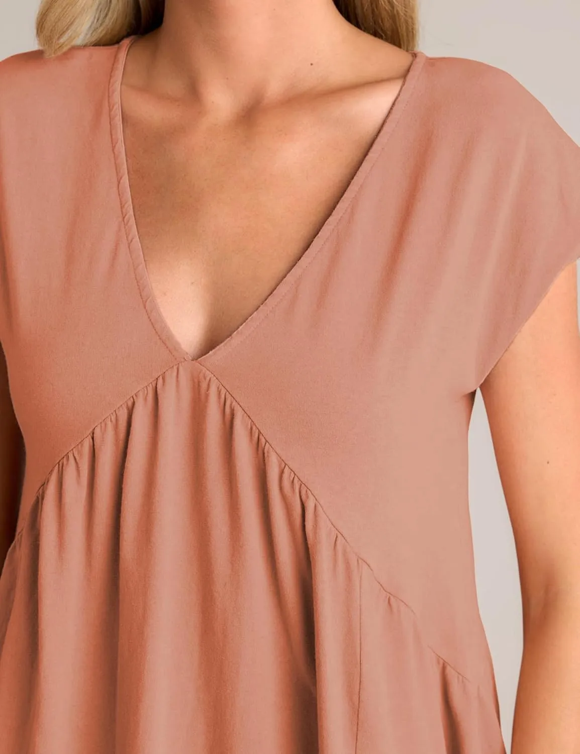 APAFES Women's Elegant Mini Dress A Line V-Neck Ruffle Dress 2025 Summer Fashion Outfits