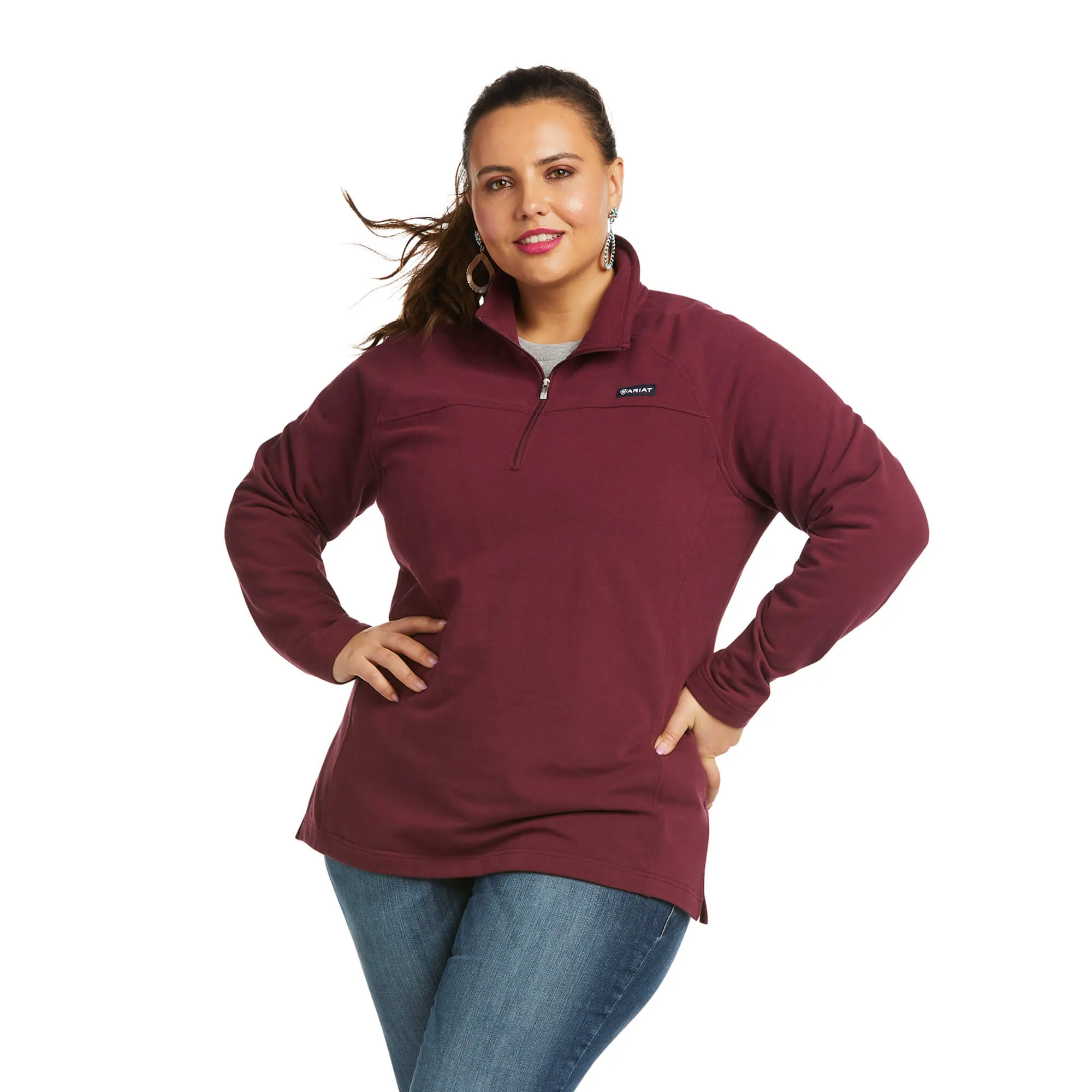 Ariat Ladies REAL Comfort Wine Red 1/2 Zip Sweatshirt 10037749