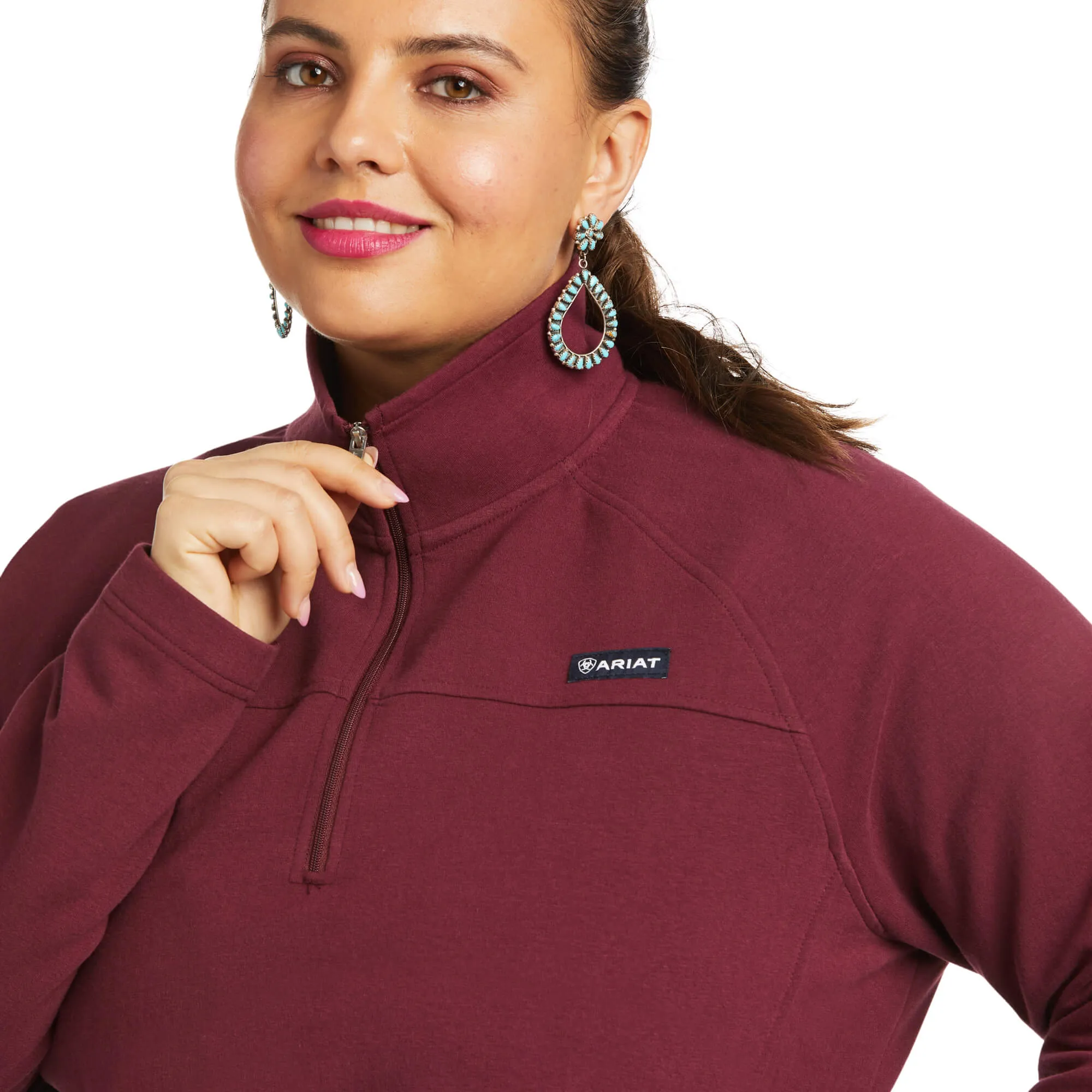 Ariat Ladies REAL Comfort Wine Red 1/2 Zip Sweatshirt 10037749