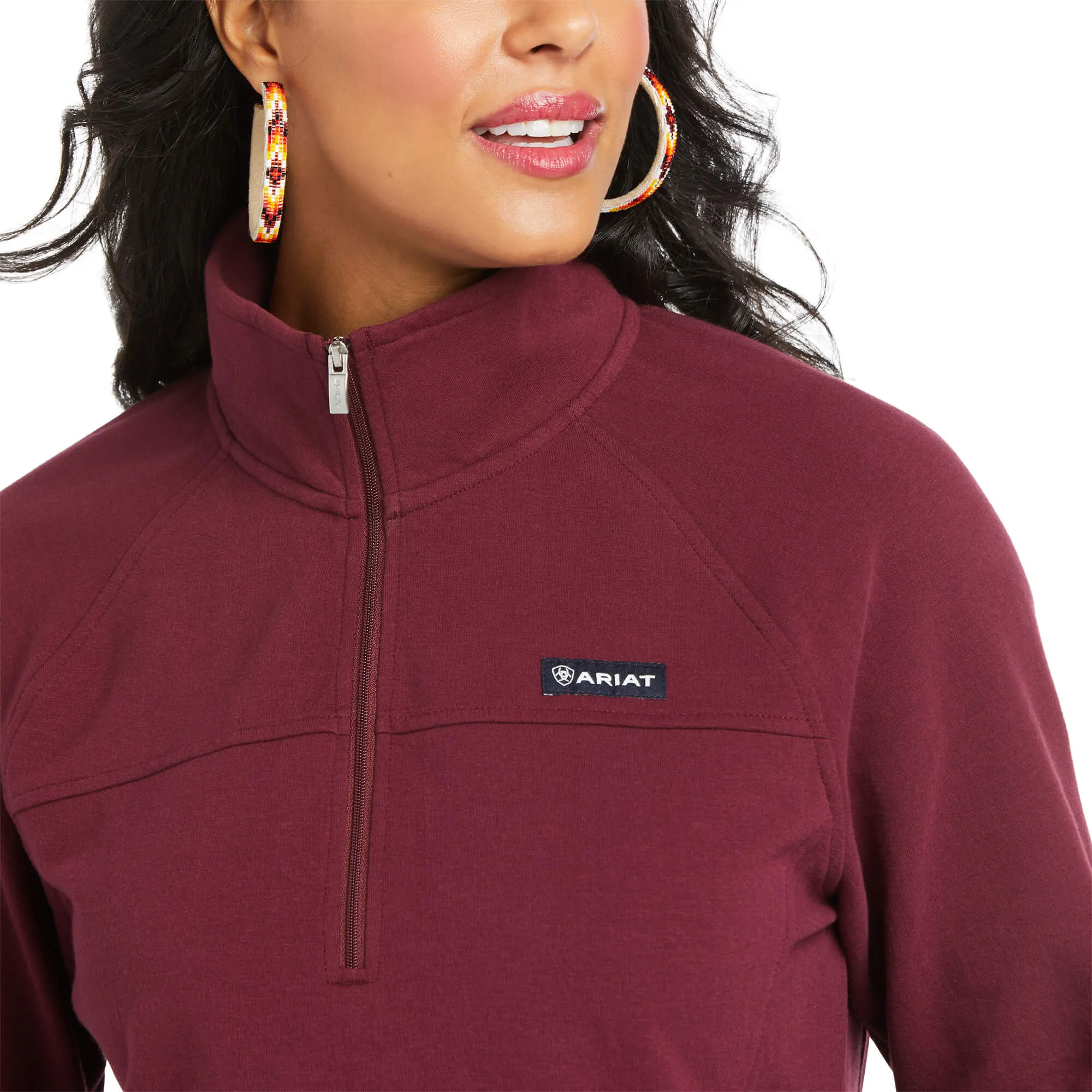 Ariat Ladies REAL Comfort Wine Red 1/2 Zip Sweatshirt 10037749