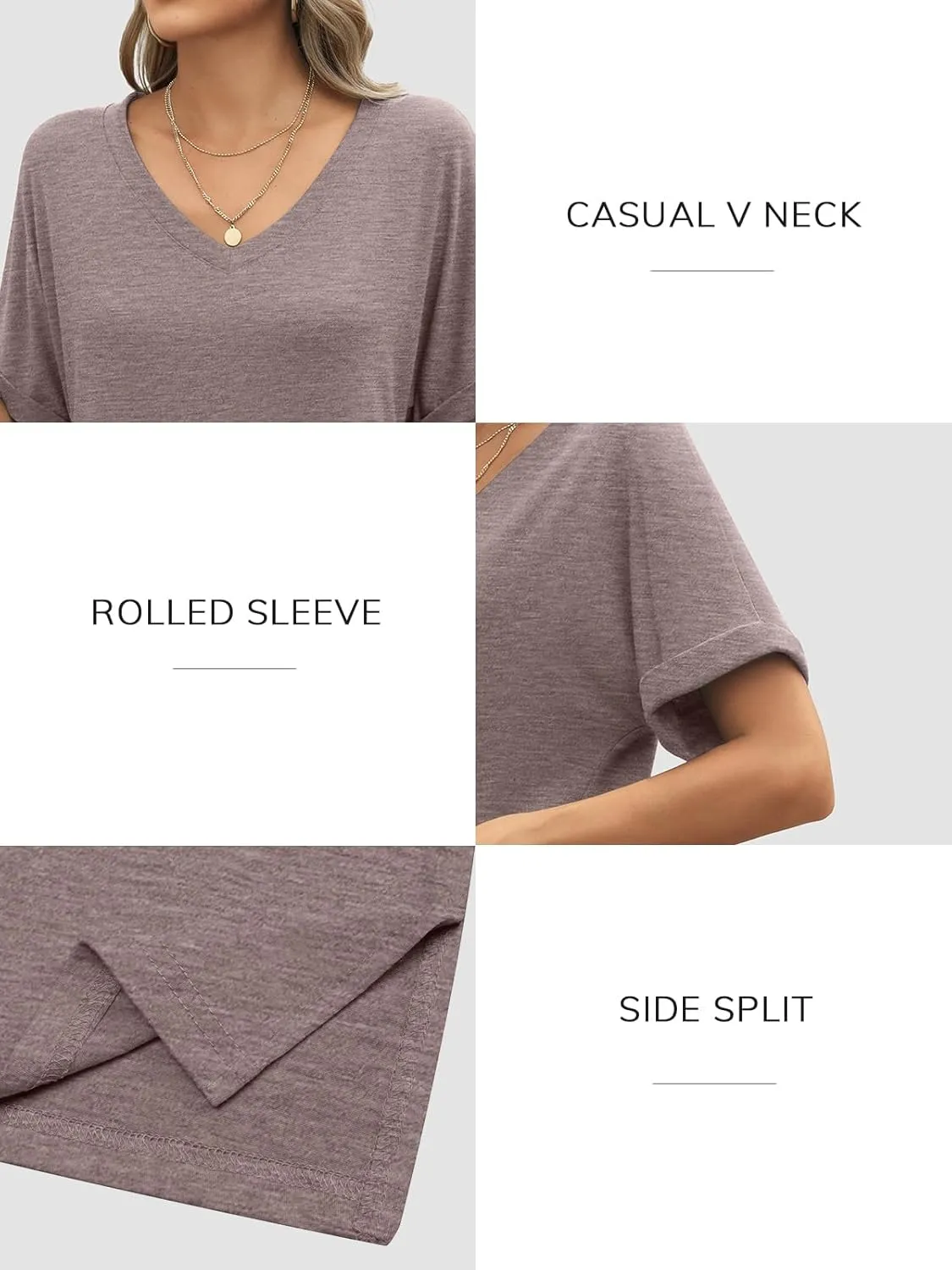 ATHMILE Womens Summer 2025 V Neck Casual Tunic Tops Spring Fashion Basic Trendy Outfits