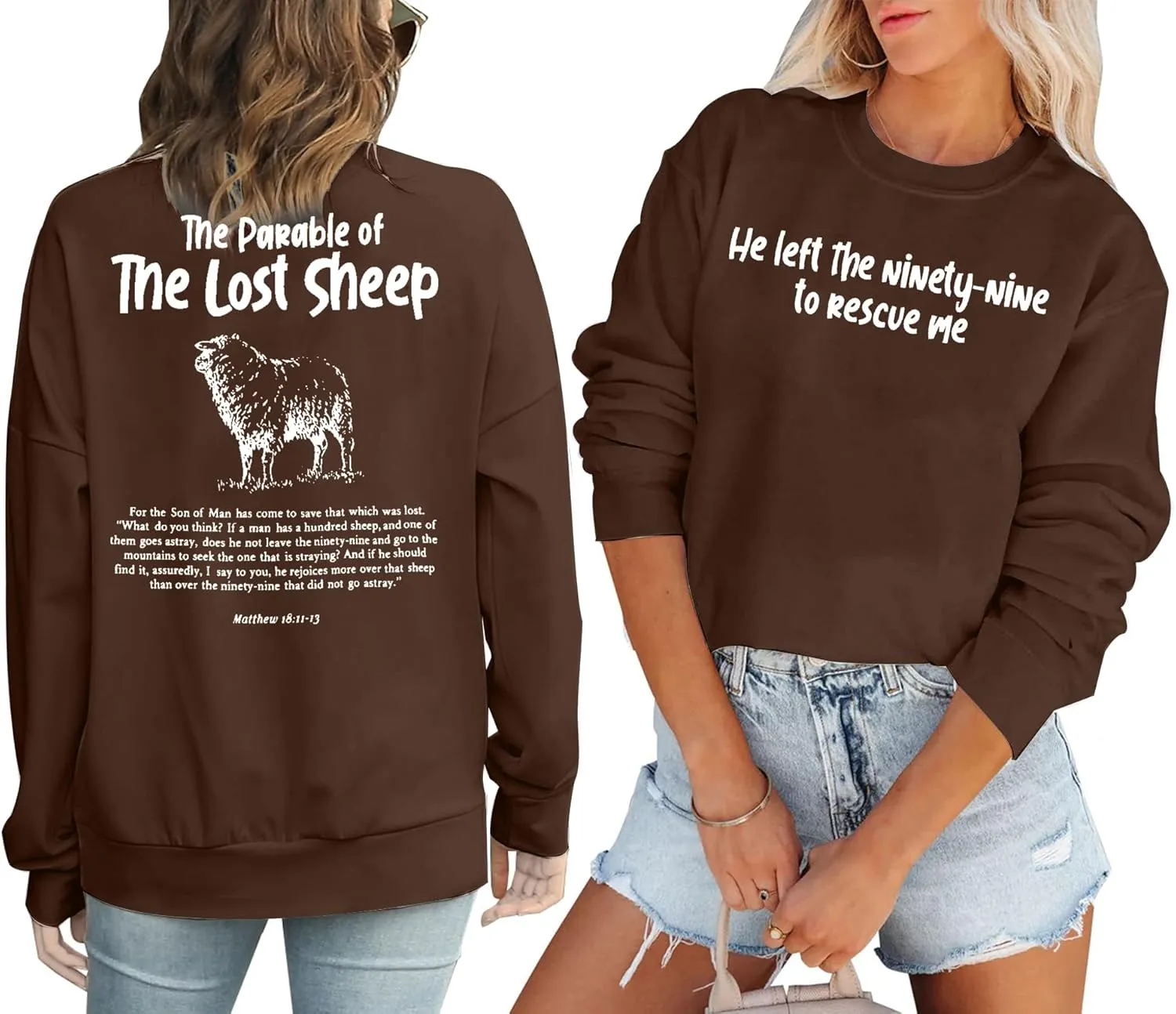 BANGELY Christian Sweatshirts for Women Bible Verse Shirts Faith Christian Religious Crewneck Long Sleeve Pullover Tops
