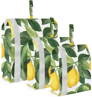 Beautiful Lemons Leaves Packing Cubes for Suitcases 3 Set Compression Expandable Luggage Packing Organizers for Carry on Suitcase Travel Essentials Luggage Organizer Bags Set