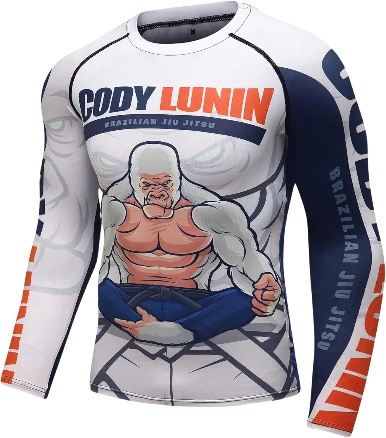 BJJ Jiu Jitsu Rash Guard for Men, Long Sleeve Compression Shirts, No Gi MMA Wrestling Grappling
