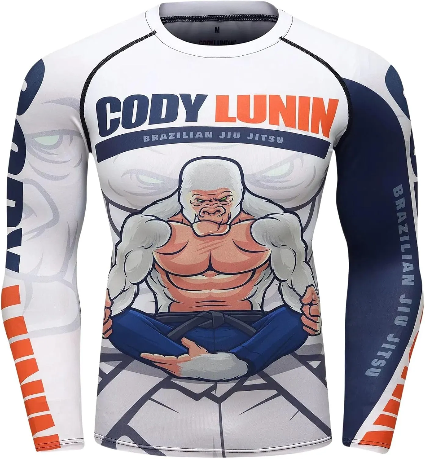 BJJ Jiu Jitsu Rash Guard for Men, Long Sleeve Compression Shirts, No Gi MMA Wrestling Grappling
