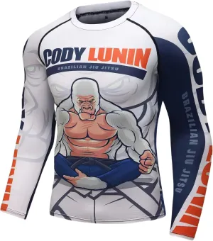 BJJ Jiu Jitsu Rash Guard for Men, Long Sleeve Compression Shirts, No Gi MMA Wrestling Grappling
