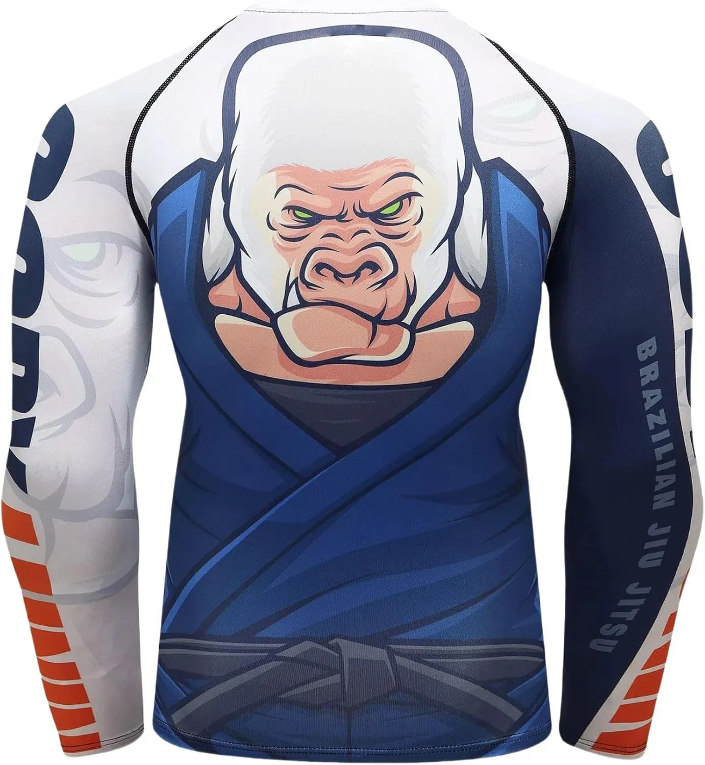 BJJ Jiu Jitsu Rash Guard for Men, Long Sleeve Compression Shirts, No Gi MMA Wrestling Grappling