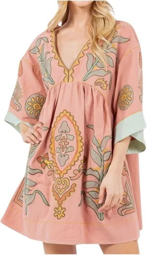 Boho Dresses for Women 2024 Women's Fall Dress Long Sleeve Fashion Ruched Fitted Pleated Plus Size Dresses