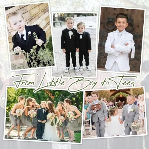 Boys Suit Black Size 20 Teen Suits for Young Men Wedding Tuxedo Prom Business Suit for Boys Jacket Vest Pants Shirt with Tie Set Teenager Outfit for Graduation
