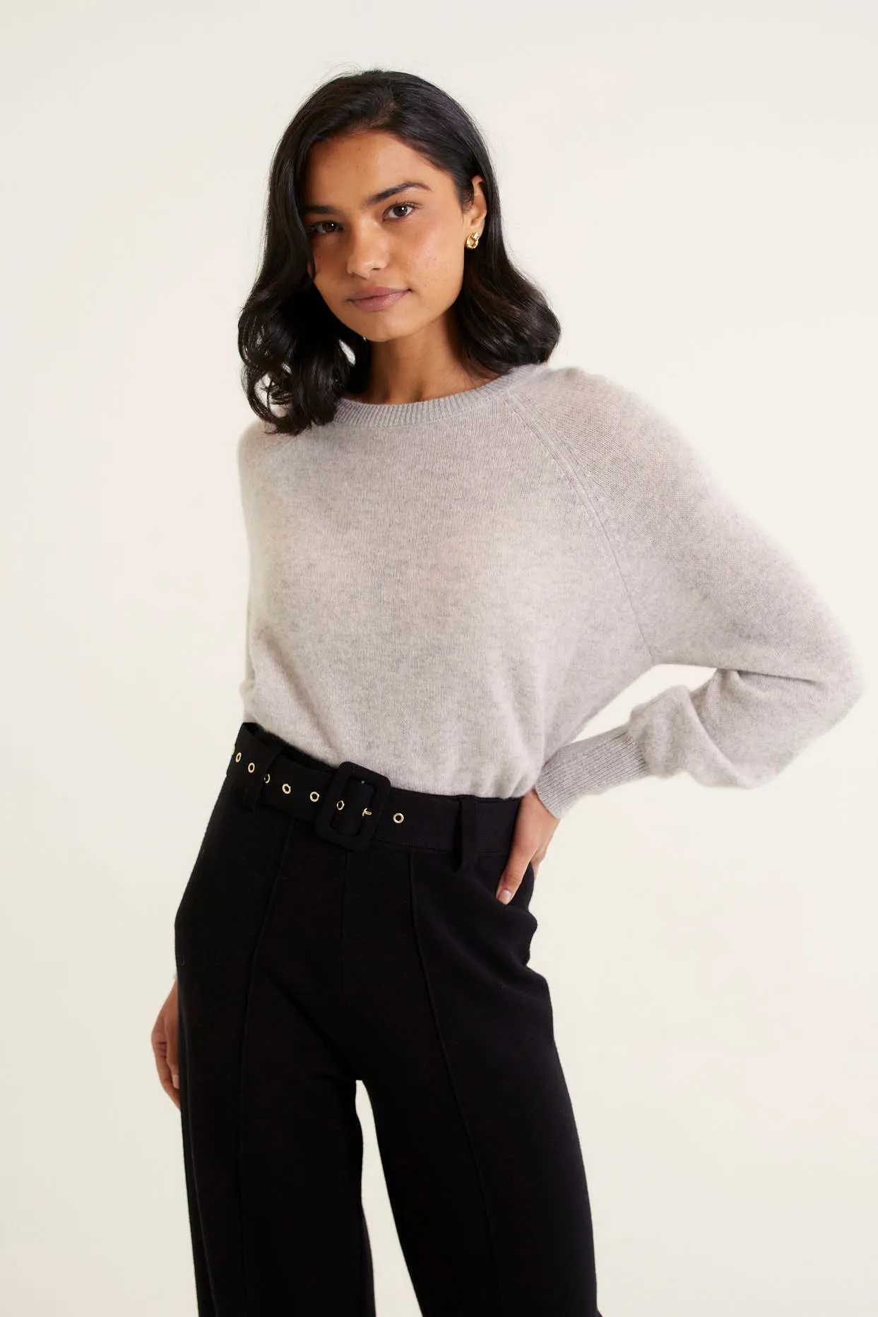 Broadway Cashmere Sweater In Fly Ash
