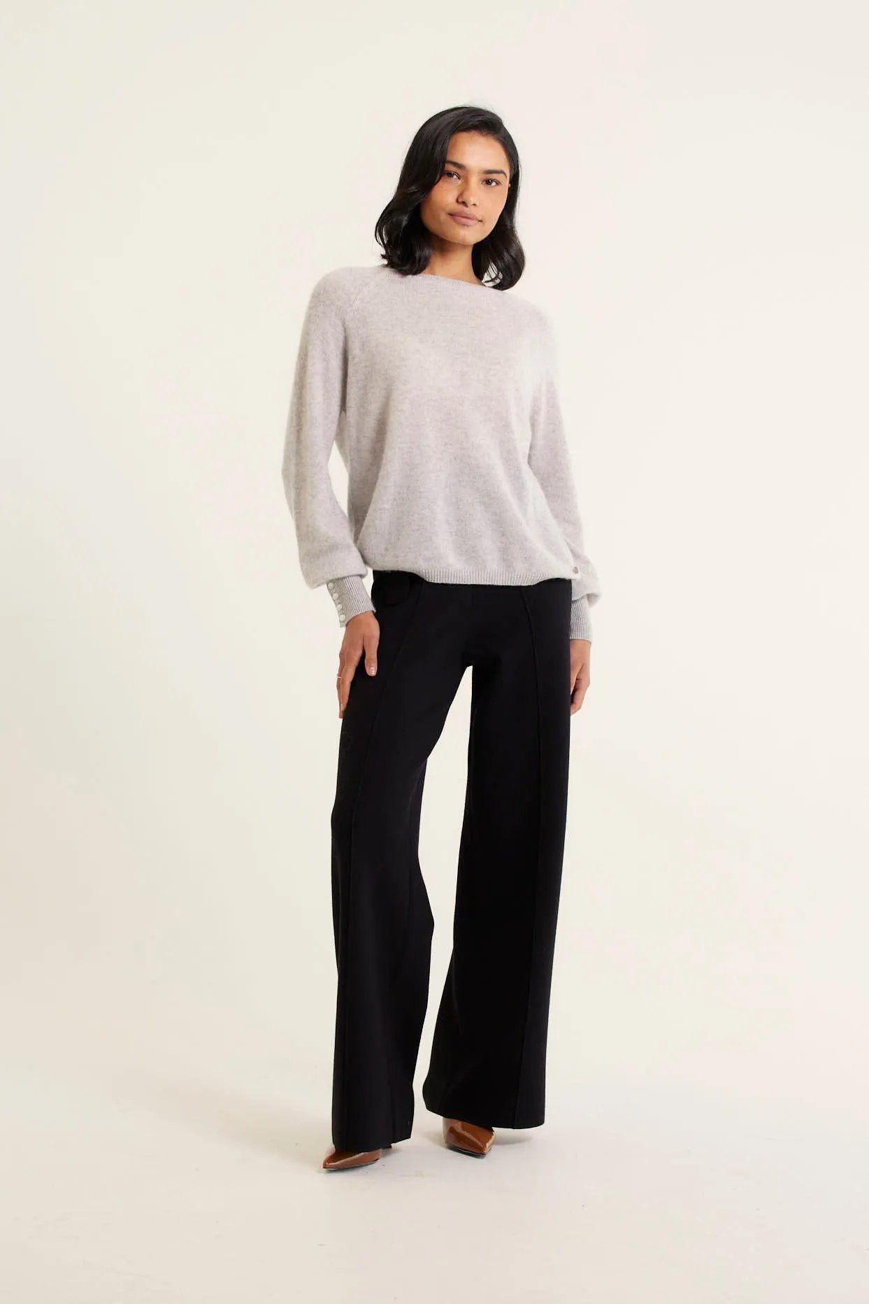 Broadway Cashmere Sweater In Fly Ash