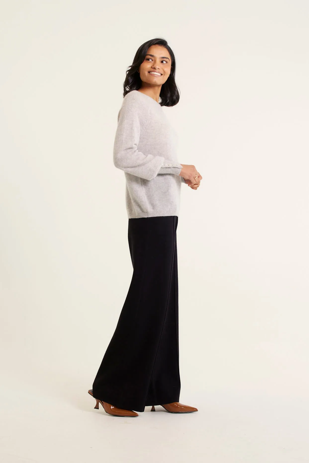 Broadway Cashmere Sweater In Fly Ash