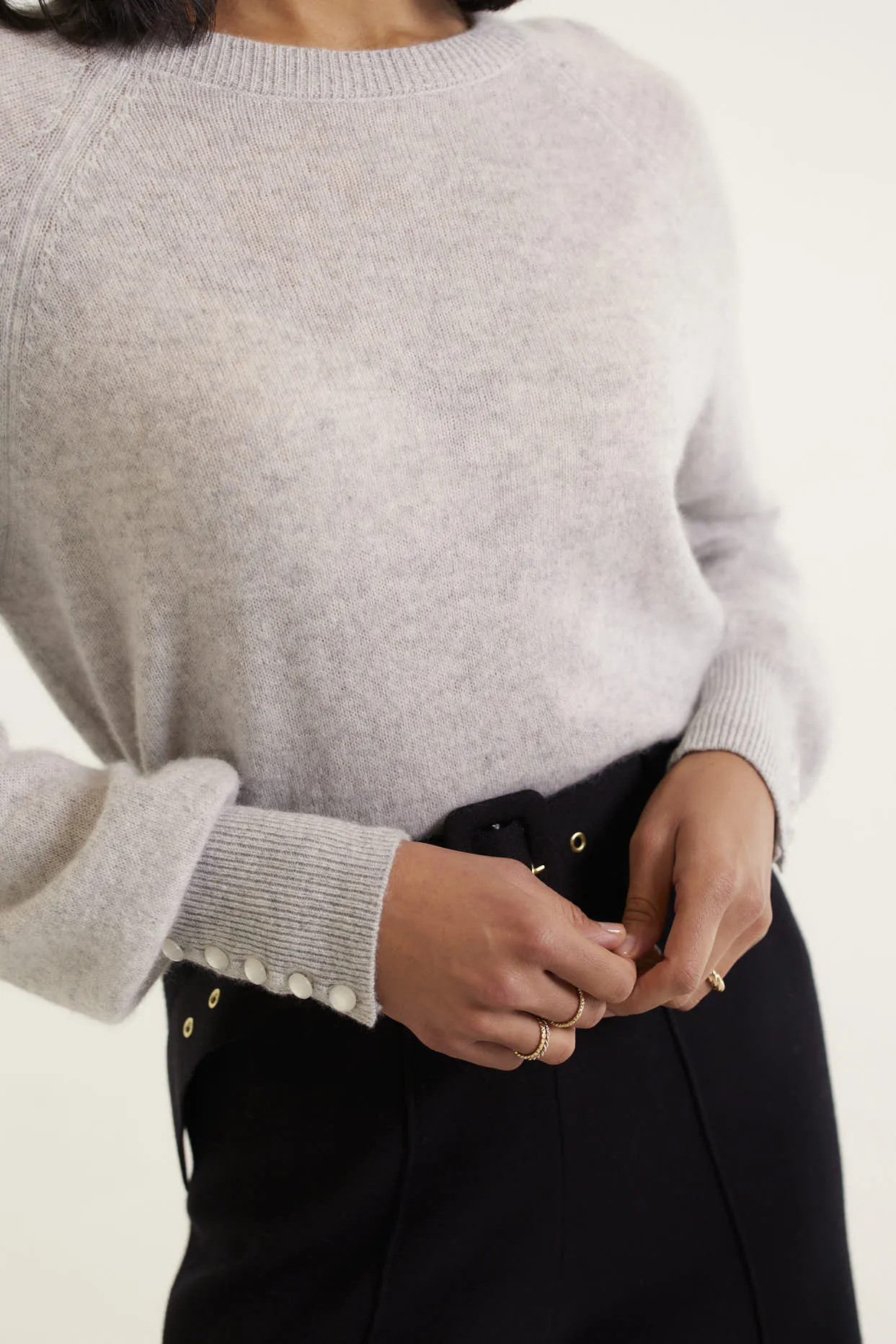 Broadway Cashmere Sweater In Fly Ash