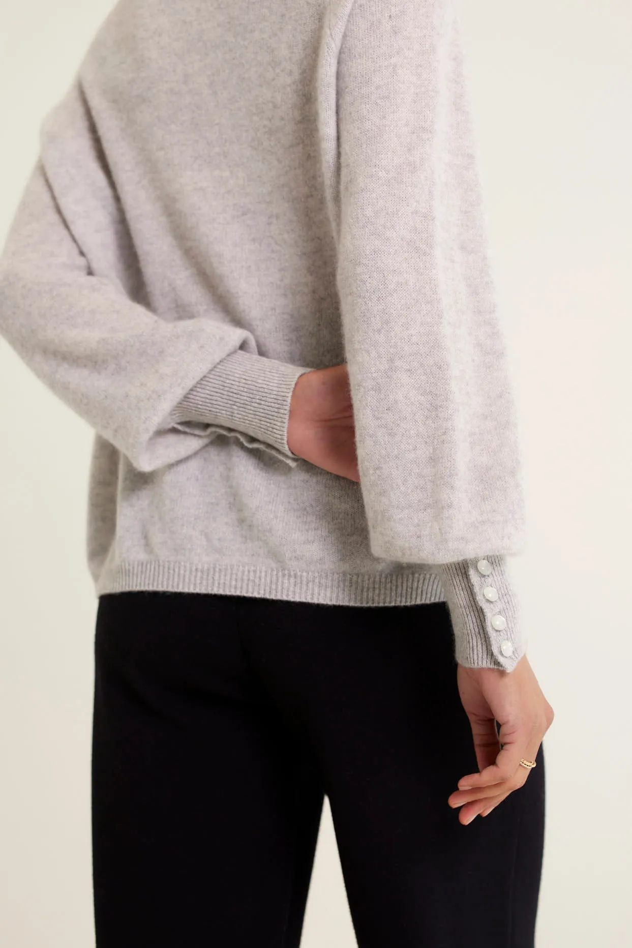 Broadway Cashmere Sweater In Fly Ash