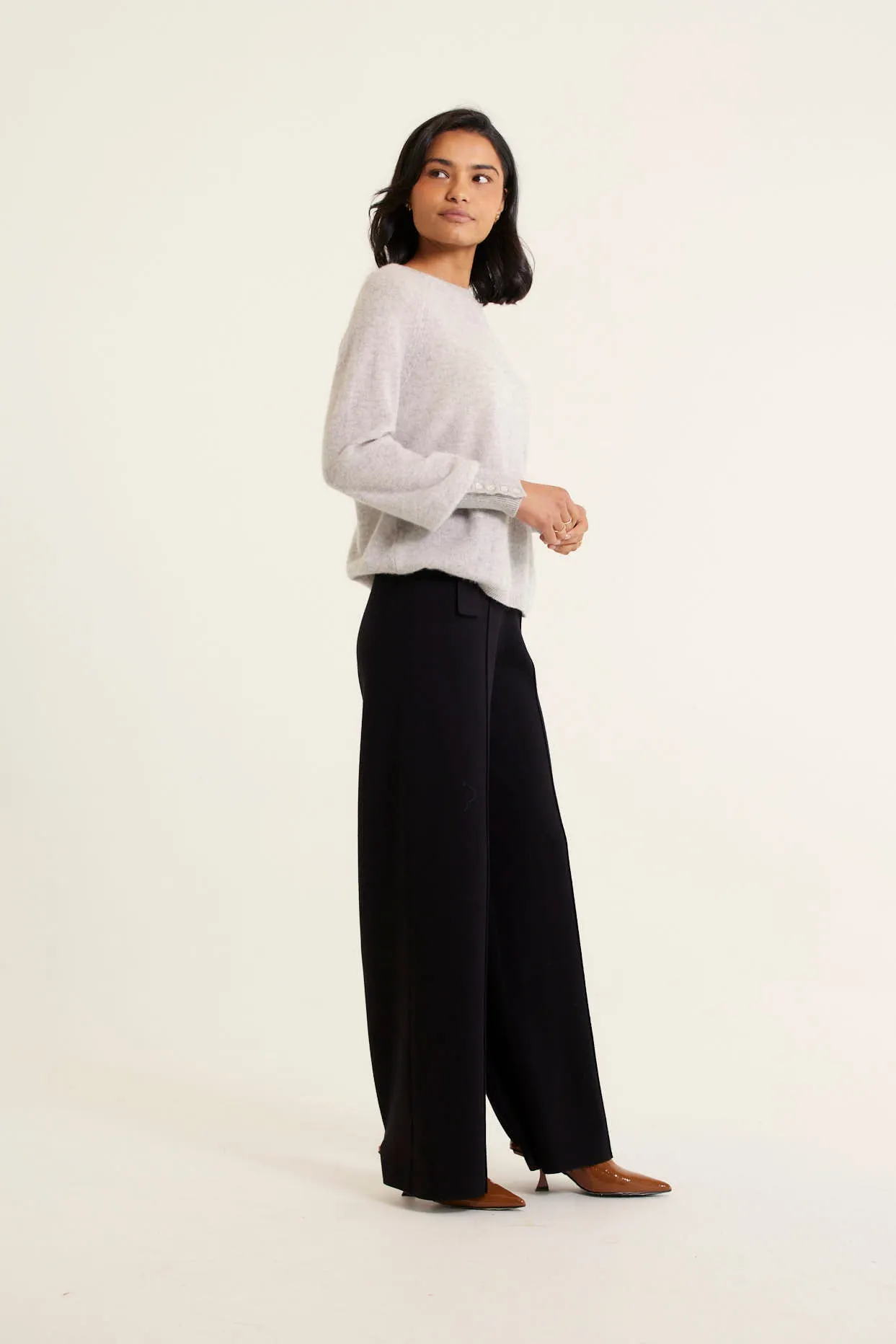 Broadway Cashmere Sweater In Fly Ash