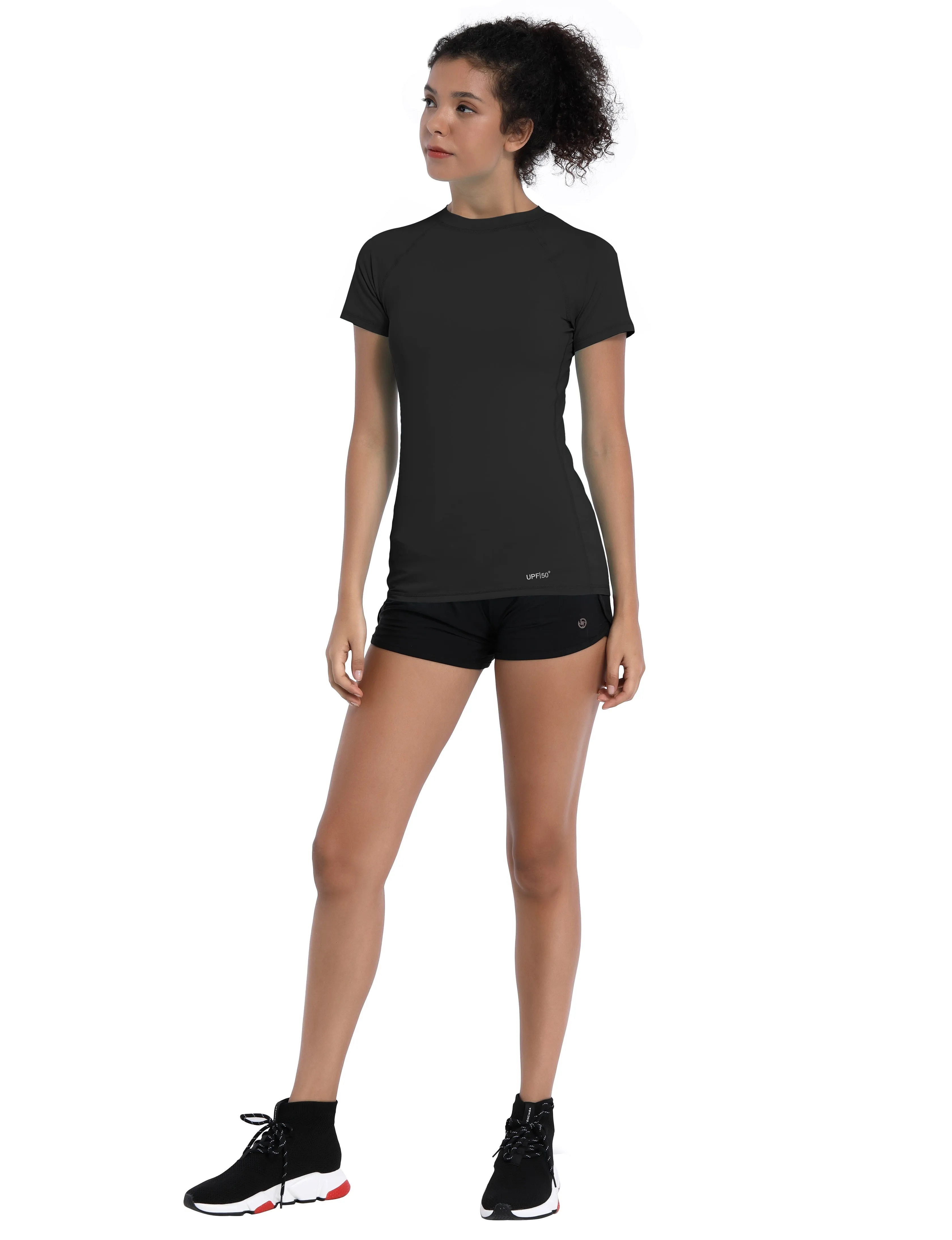 BUBBLELIME 84P/16S Short Sleeve Rashguard for Women_Gym