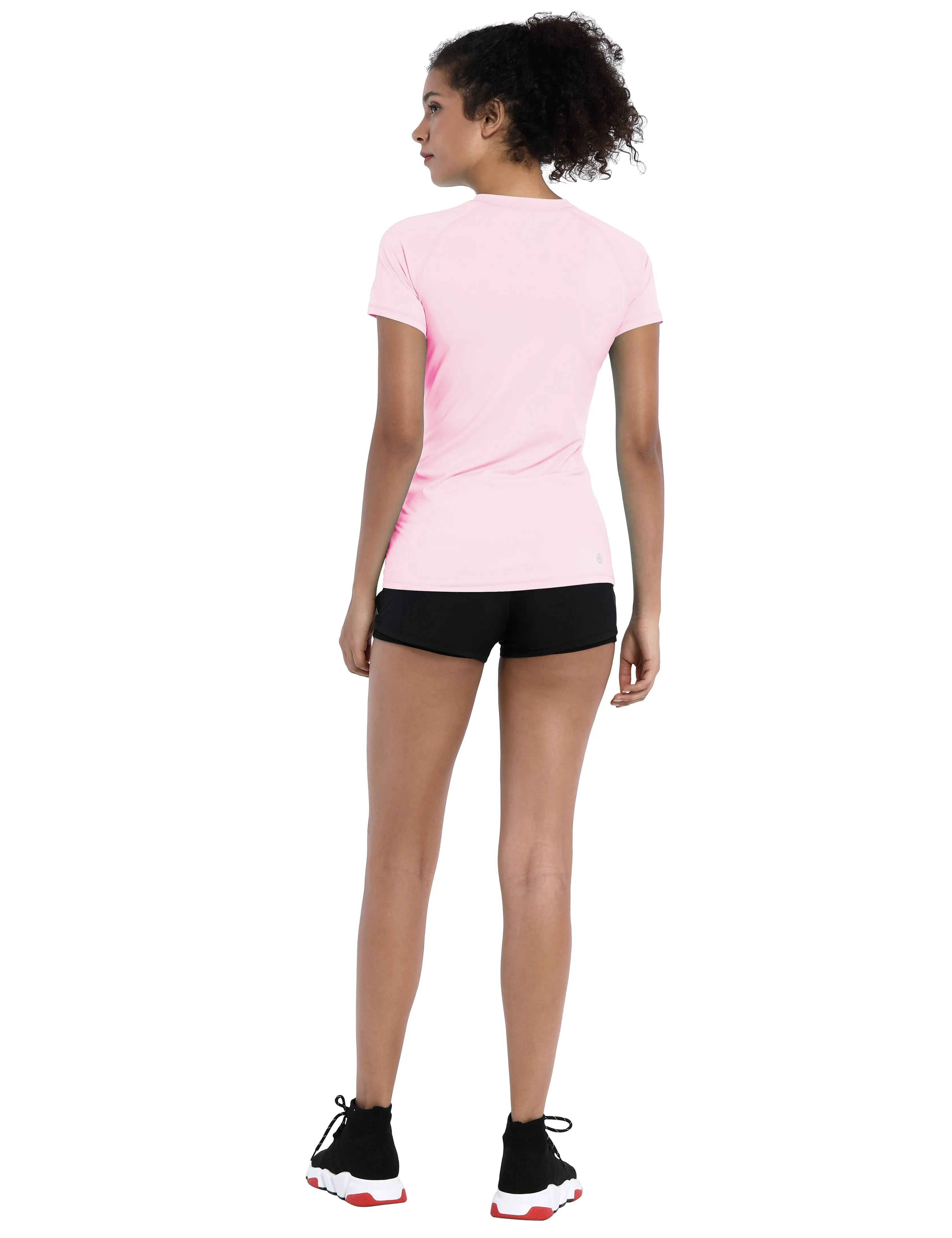BUBBLELIME 84P/16S Short Sleeve Rashguard for Women_Gym