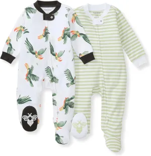 Burt's Bees Baby Essentials Baby Boys' Organic Cotton One-Piece Zip Front Sleep and Play Footed Pajamas