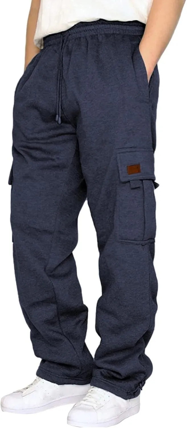 Cargo Pants for Men,Cargo Sweatpants for Men Big and Tall Running Pants Drawstring Work Pants Loose Fit Lounge Pants