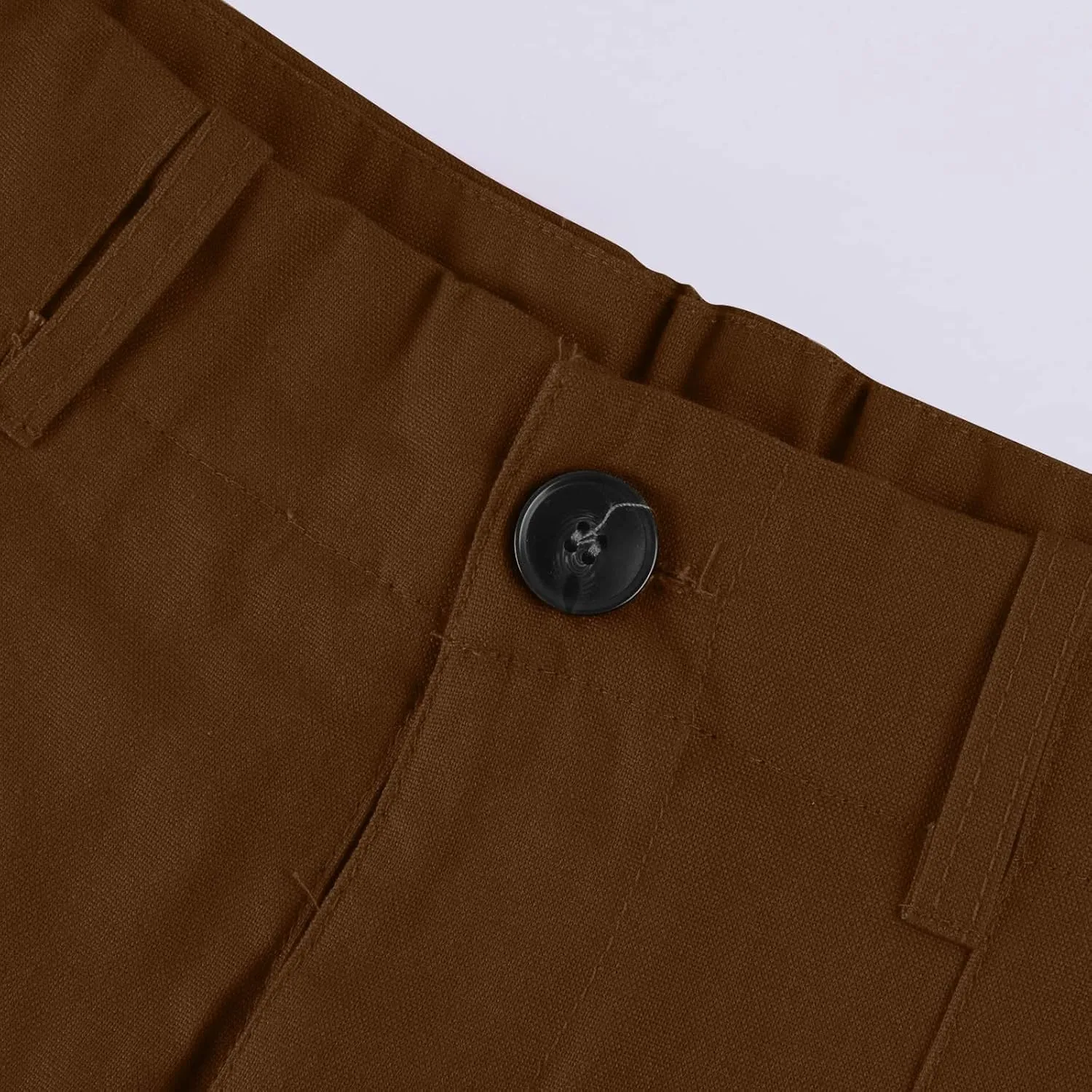Cargo Pants for Women Casual Solid Pant Straight High Waist Buttons Pleated Trousers Wide Leg Sweatpants with Pocket