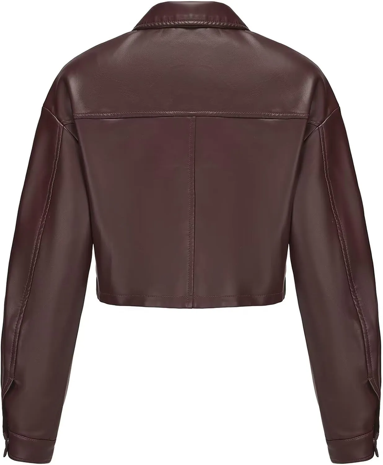 CHIGUO Women Faux Leather Cropped Jacket Trendy Moto Biker Short Jacket Fashion PU Coat Party Jacket