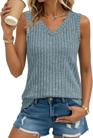 Chulianyouhuo Women's V Neck Tank Tops Summer Sleeveless Business Outfits 2025 Casual Spring Trendy Fashion Clothes