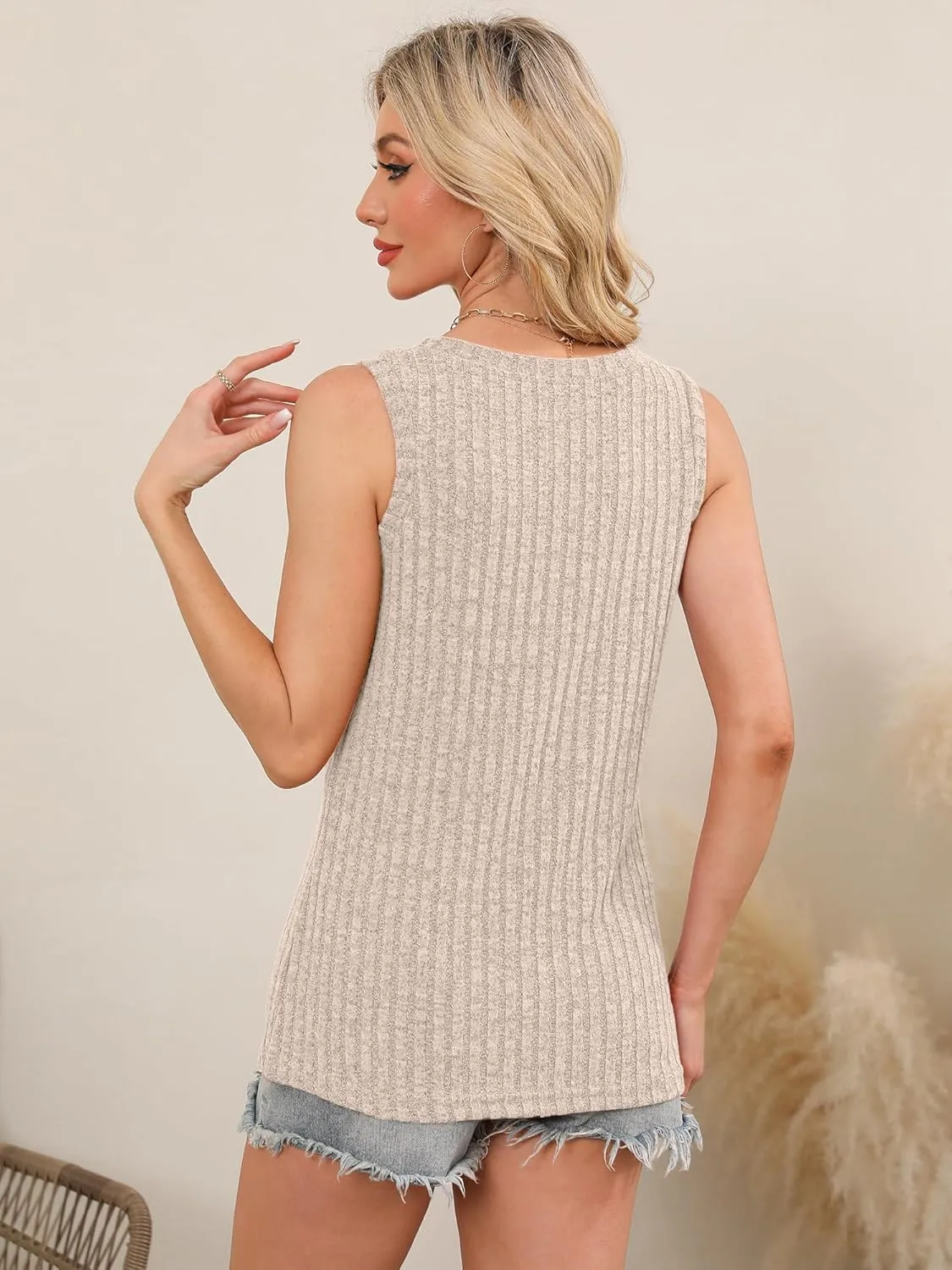 Chulianyouhuo Women's V Neck Tank Tops Summer Sleeveless Business Outfits 2025 Casual Spring Trendy Fashion Clothes