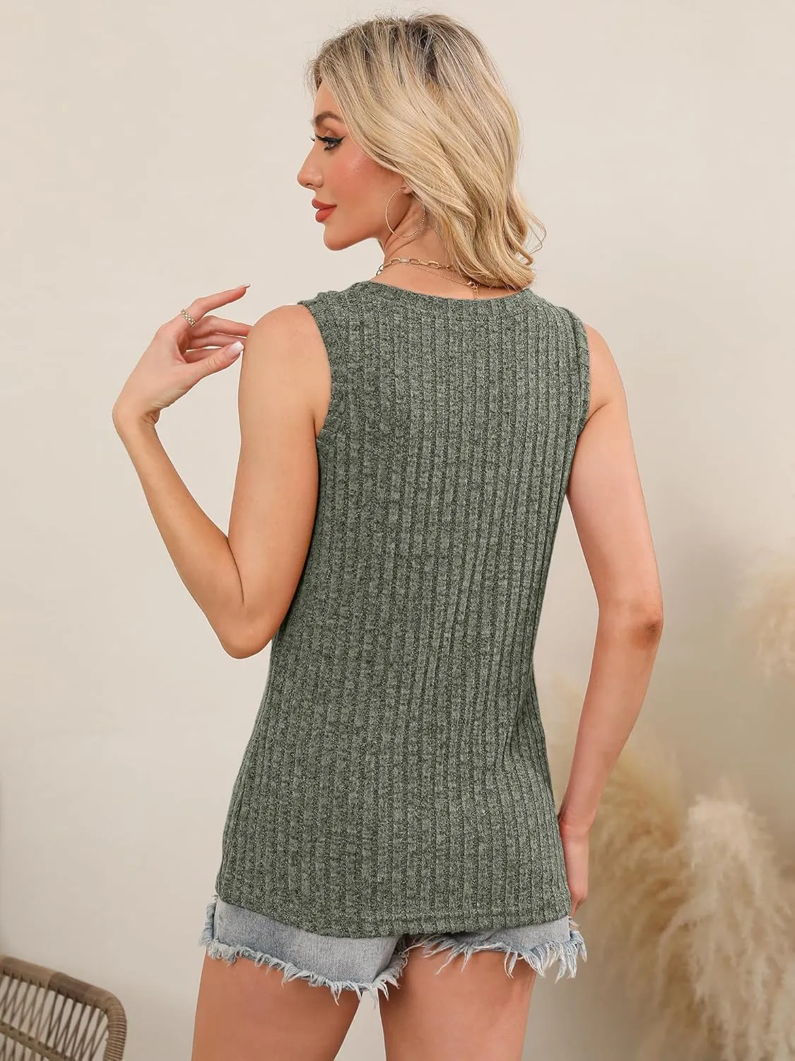 Chulianyouhuo Women's V Neck Tank Tops Summer Sleeveless Business Outfits 2025 Casual Spring Trendy Fashion Clothes