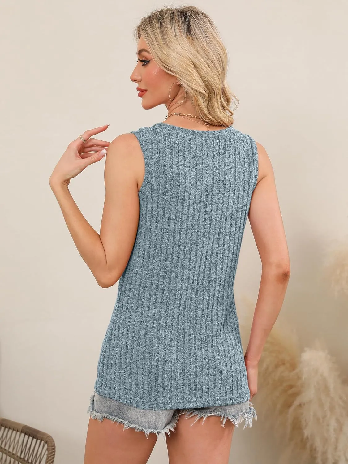 Chulianyouhuo Women's V Neck Tank Tops Summer Sleeveless Business Outfits 2025 Casual Spring Trendy Fashion Clothes