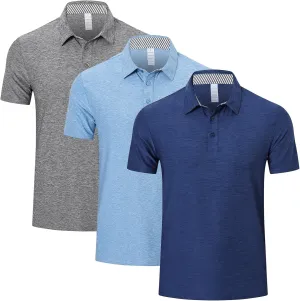 Cimic 3 Pack Polo Shirts for Men Short Sleeve Tennis Quick Dry Performanc Golf Moisture Wicking Athletic Collar Tops