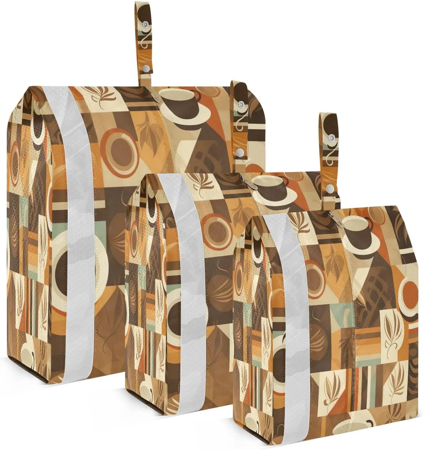 Coffee Plaid Packing Cubes for Travel 3 Set Expandable Compression Luggage Packing Organizers for Carry on Suitcase Travel Accessories Luggage Organizer Bags Set