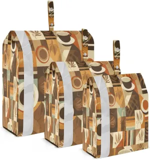 Coffee Plaid Packing Cubes for Travel 3 Set Expandable Compression Luggage Packing Organizers for Carry on Suitcase Travel Accessories Luggage Organizer Bags Set