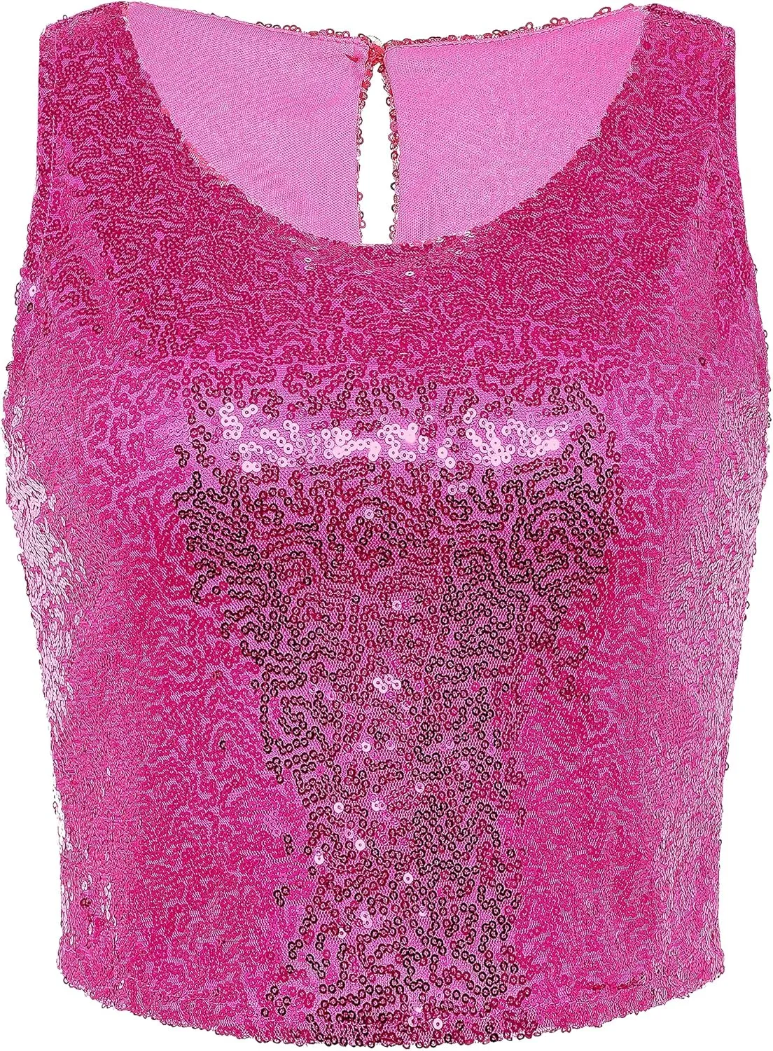 Coucoland Cropped Tank Top for Women - Womens Summer Sparkle Sequin Glitter Slimming Tops Camisole Trendy