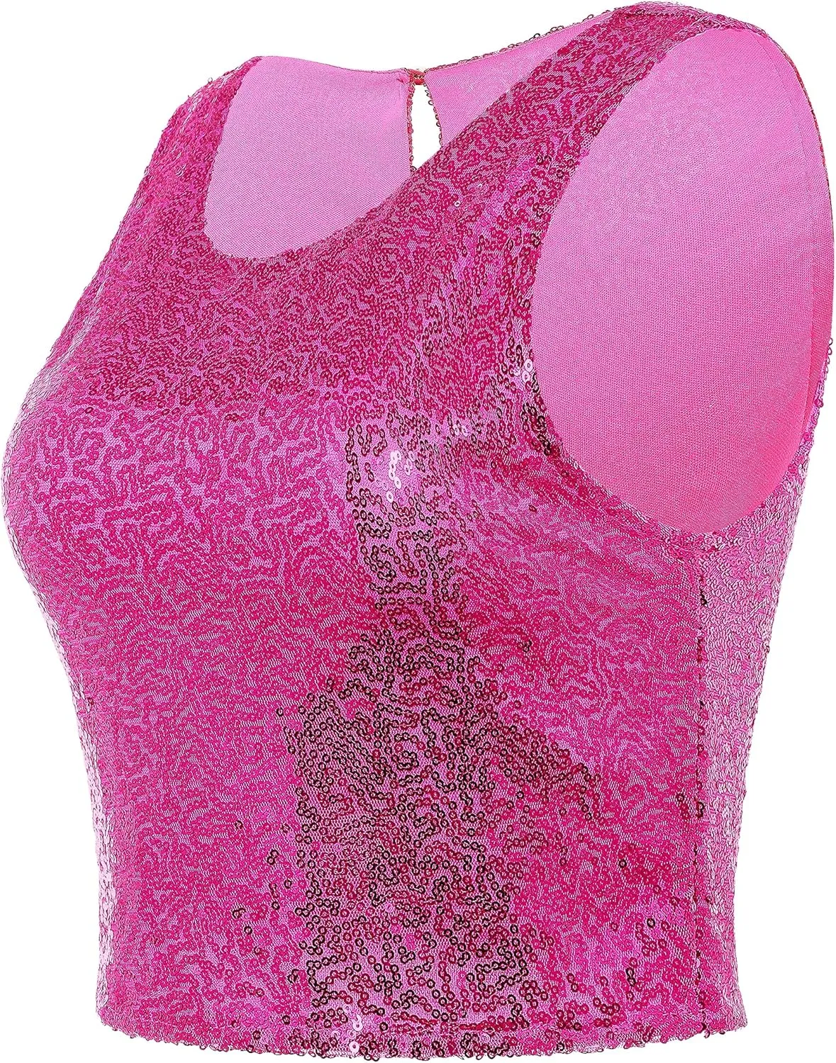 Coucoland Cropped Tank Top for Women - Womens Summer Sparkle Sequin Glitter Slimming Tops Camisole Trendy
