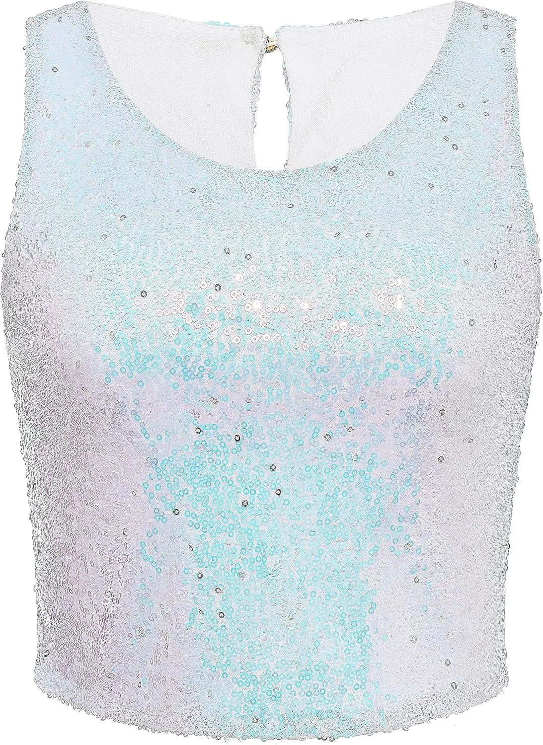 Coucoland Cropped Tank Top for Women - Womens Summer Sparkle Sequin Glitter Slimming Tops Camisole Trendy