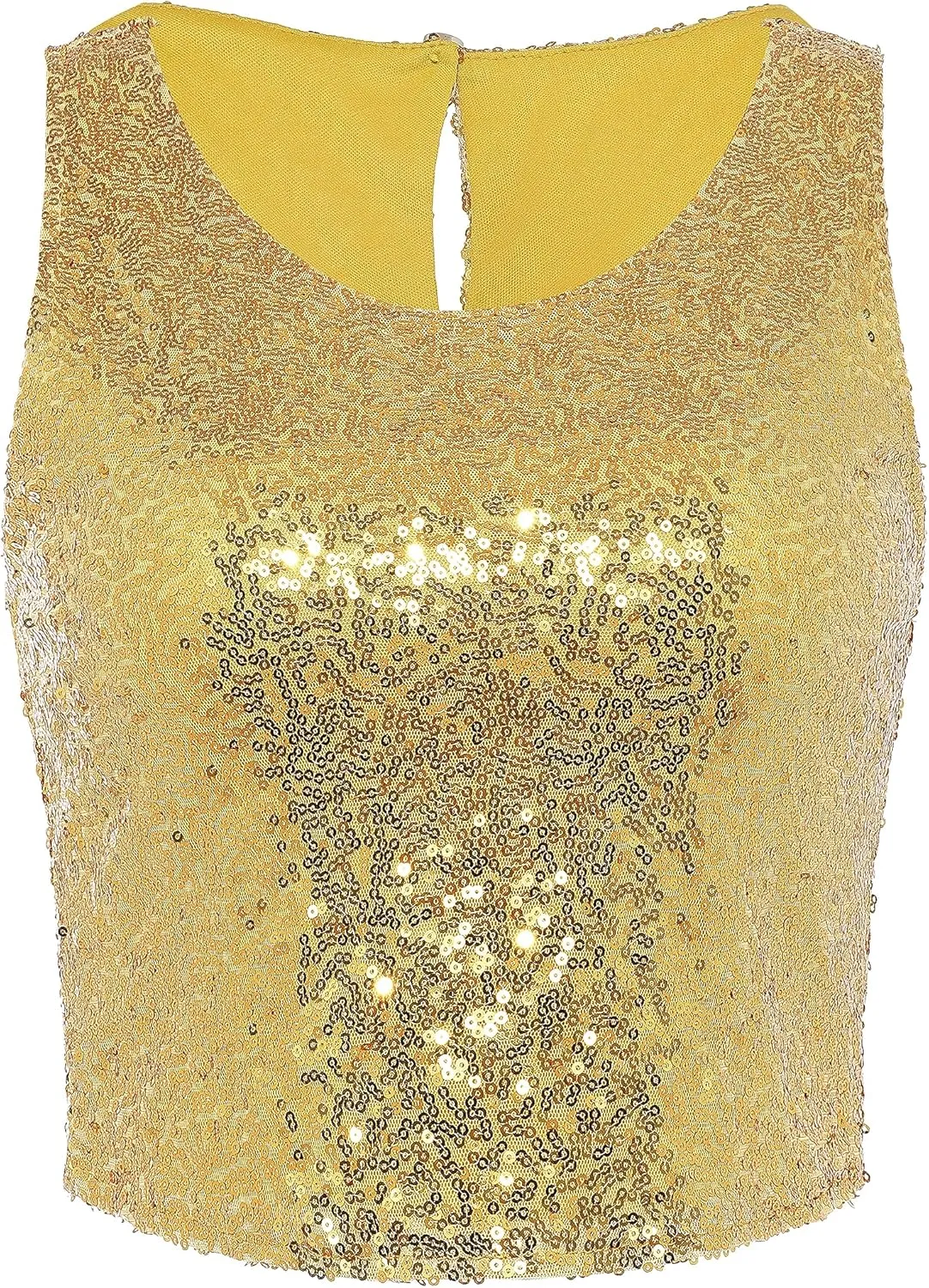Coucoland Cropped Tank Top for Women - Womens Summer Sparkle Sequin Glitter Slimming Tops Camisole Trendy