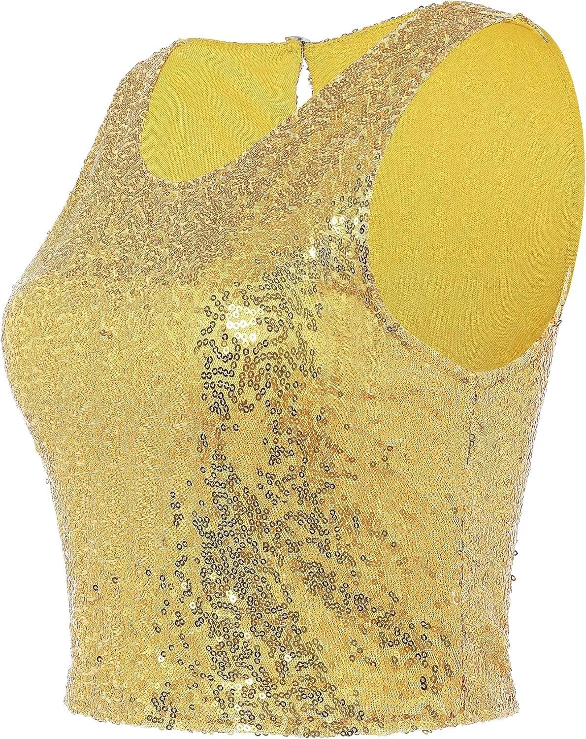 Coucoland Cropped Tank Top for Women - Womens Summer Sparkle Sequin Glitter Slimming Tops Camisole Trendy