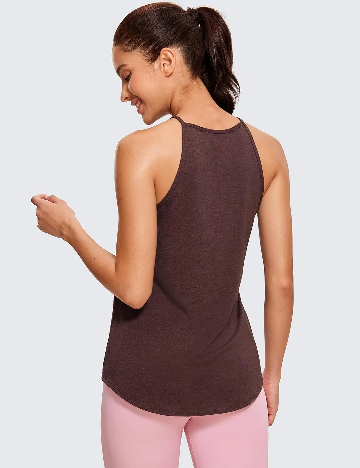 CRZ YOGA Halter High Neck Workout Tops for Women Flowy Cami Sleeveless Tank Athletic Yoga Shirts