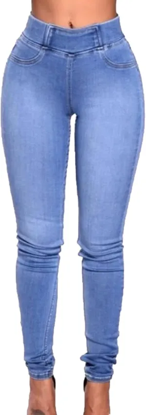 DGHM-JLMY Ladies Plus Size Pencil Sculpting Slim Jeans Stretch High Waisted Ripped Jean Casual Skinny Jegging Trousers Zipper