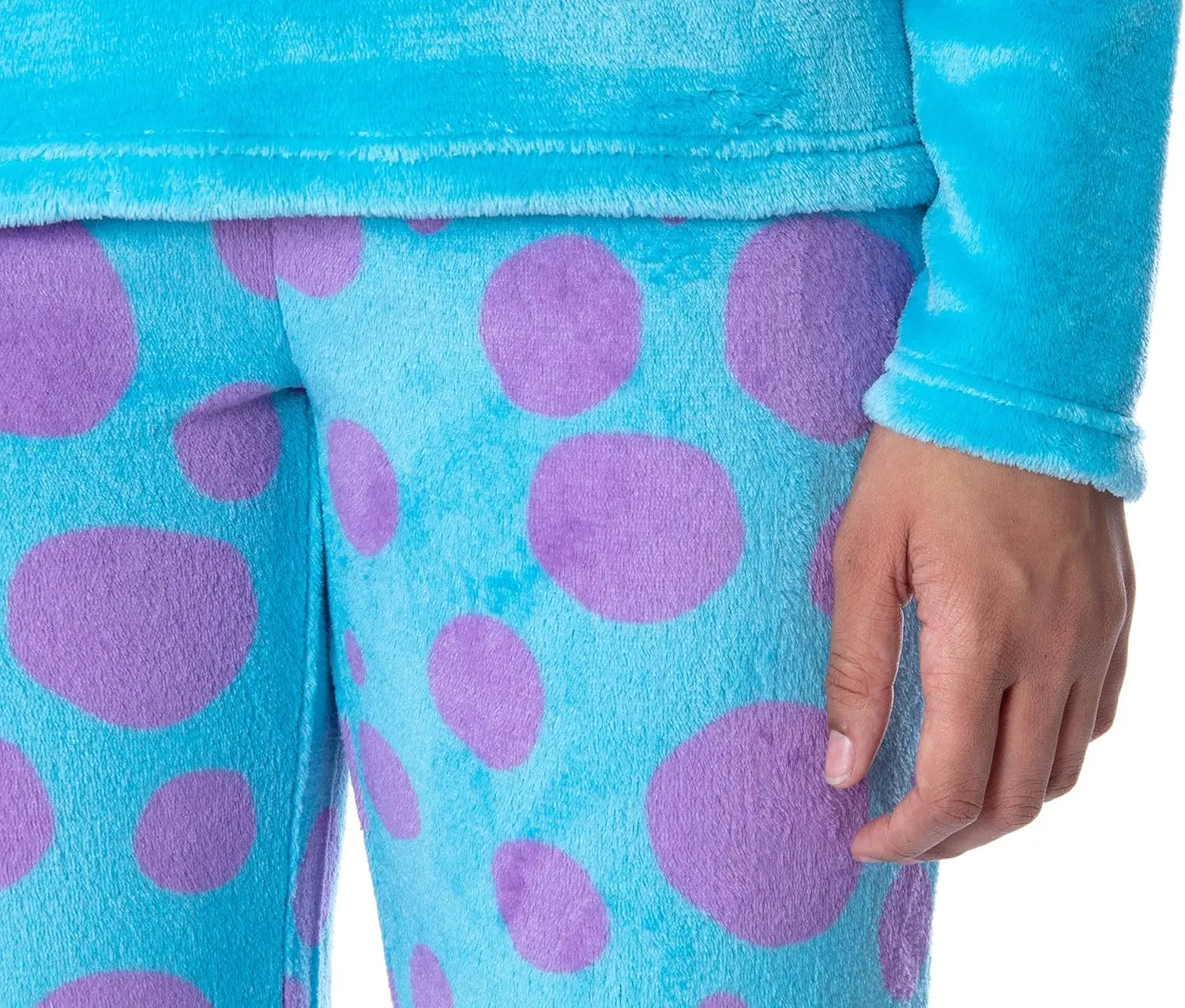 Disney Women's Monsters Inc. Sulley Embroidered Character Face Plush Fleece 2 Piece Pajama Set