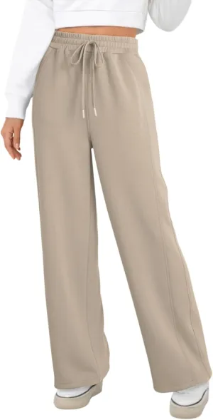 Dokotoo Women's Wide Leg Pants 2024 Flowy Casual Pants Straight Leg Elastic Waisted Stretch Palazzo Pants