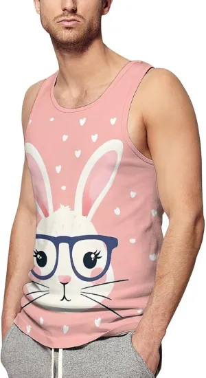 Easter Bunny Cute Men's Tank Top Sleeveless T-Shirt Pullover Vest Shirts Gym Workout Beach Funny