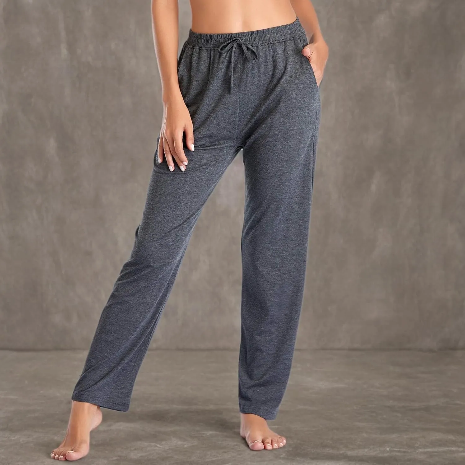 Envlon Women's Yoga Pants with Pockets Comfy Stretch Loose Wide Leg Casual Pants Breathable Running Workout Lounge Pants